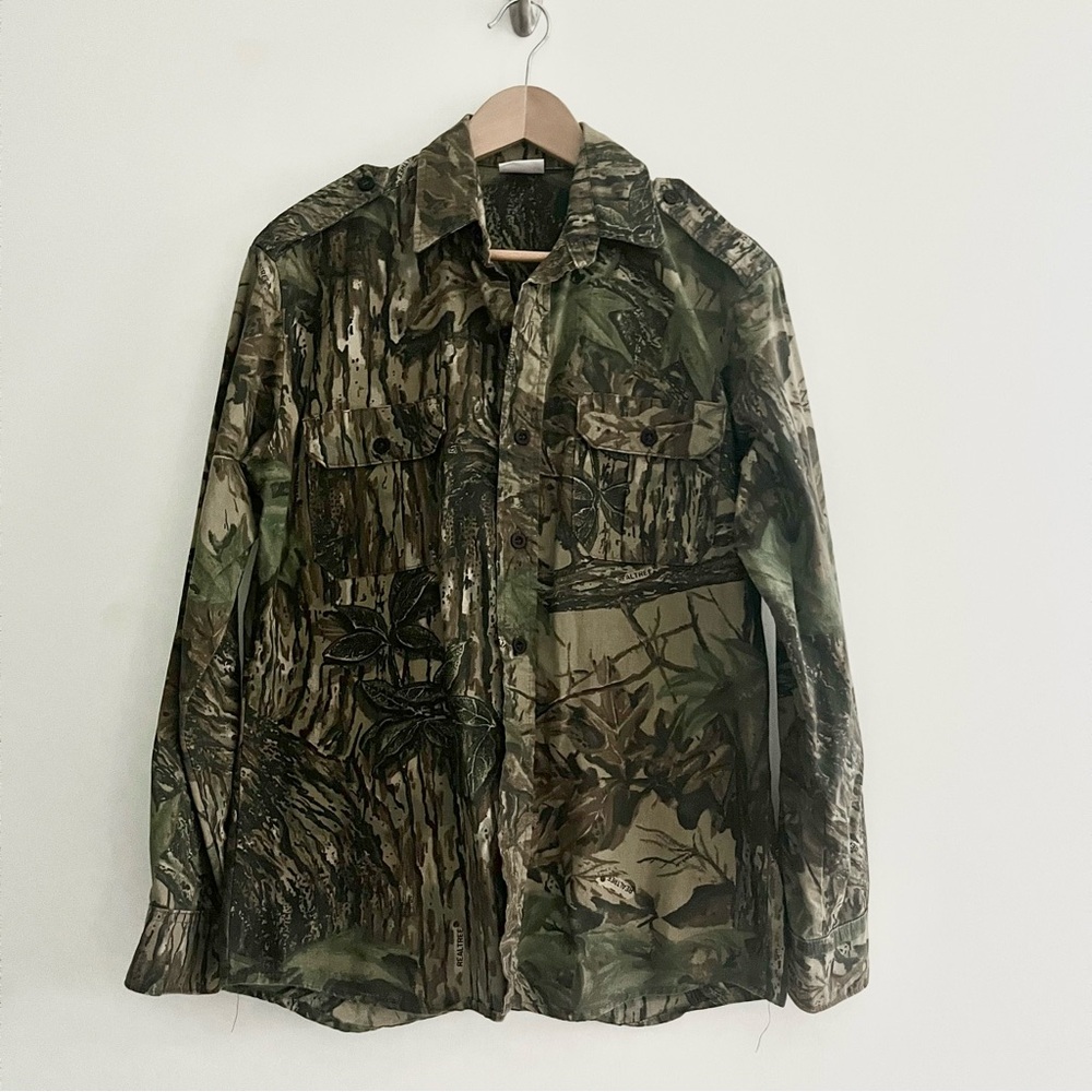 Vintage Sports Afield Realtree 90s Gander Mountain Camouflage Button Down Mens M